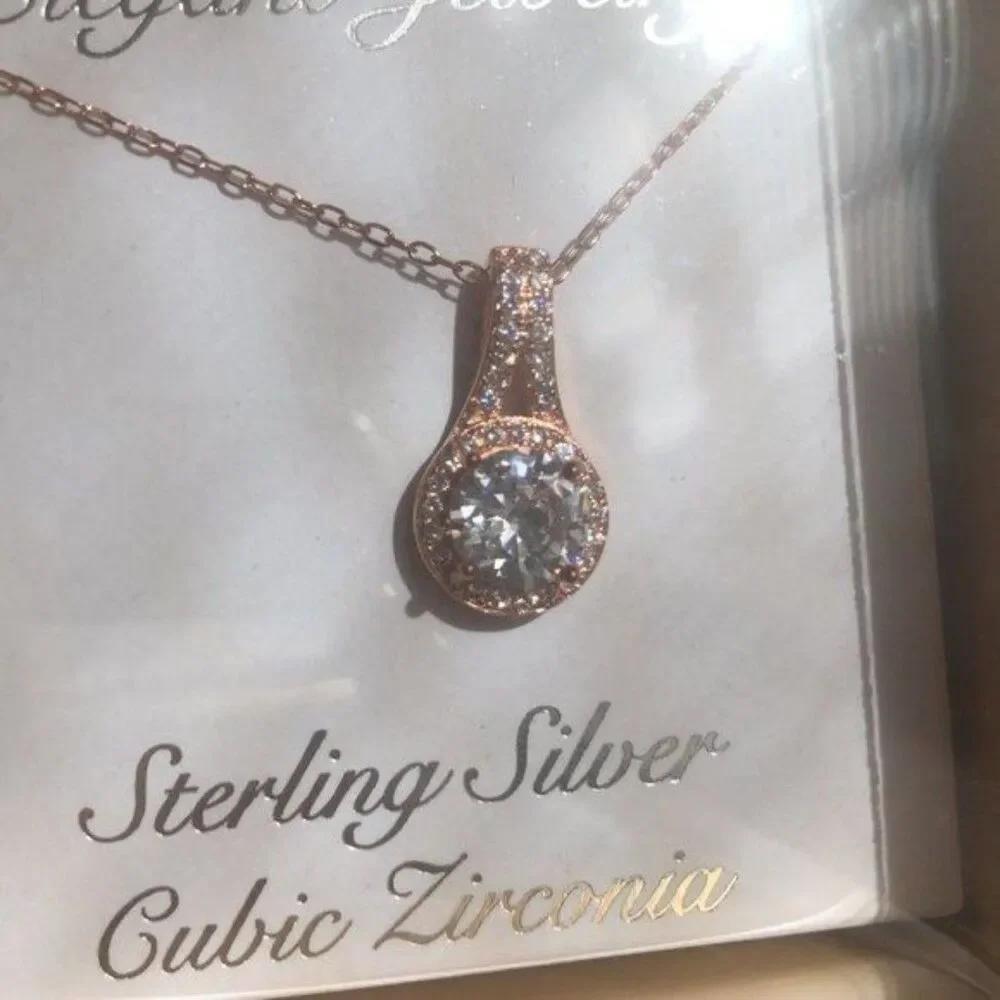 Sterling silver rose gold plated necklace NEW